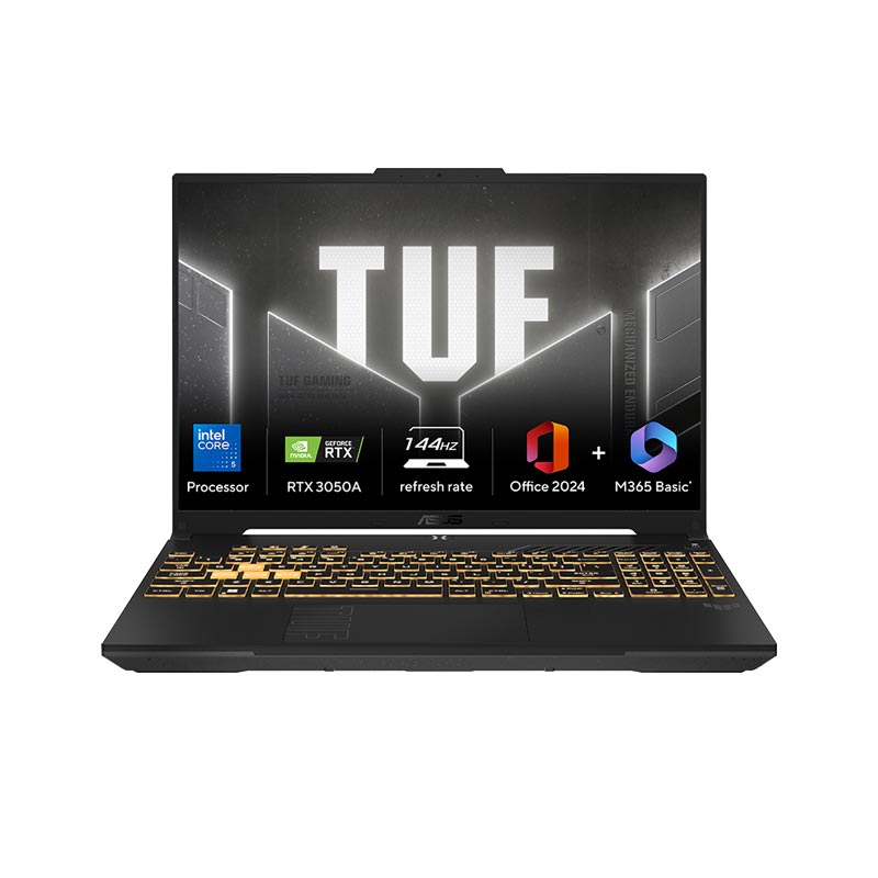 Picture of Asus TUF Gaming F16 - Intel Core 5 210H 16" (40.64 cm) FX607VB-RL076WS Gaming Laptop (16GB/ 512GB SSD/ Windows 11 Home/ NVIDIA GeForce RTX 3050A  4GB GDDR6/ MS Office/ 1Year Warranty/ Mecha Gray/ 2.20 Kg)